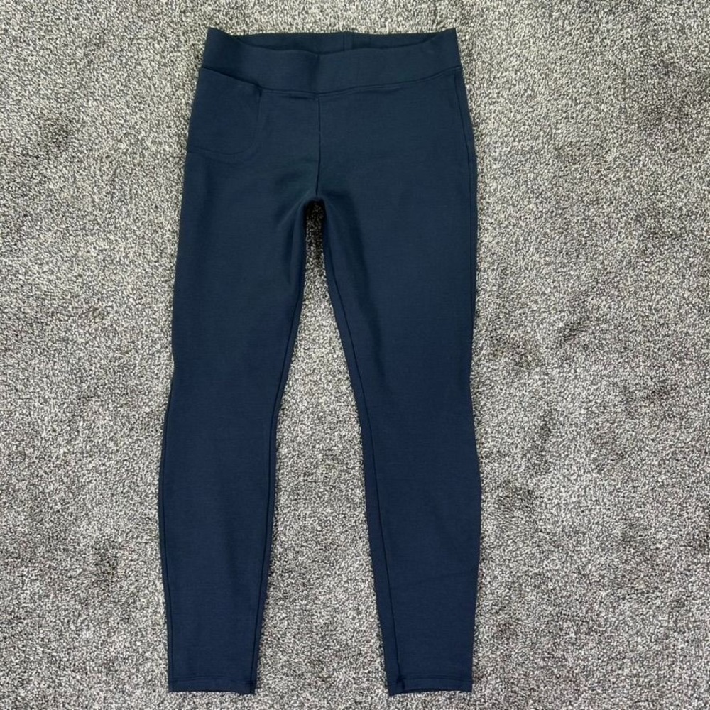 American Giant Ponte Slim Pant Leggings Womens 2 Navy Blue Athletic Stretch Gym‎
